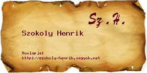 Szokoly Henrik névjegykártya