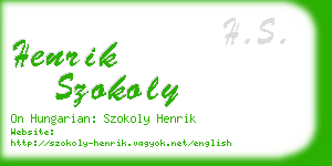 henrik szokoly business card